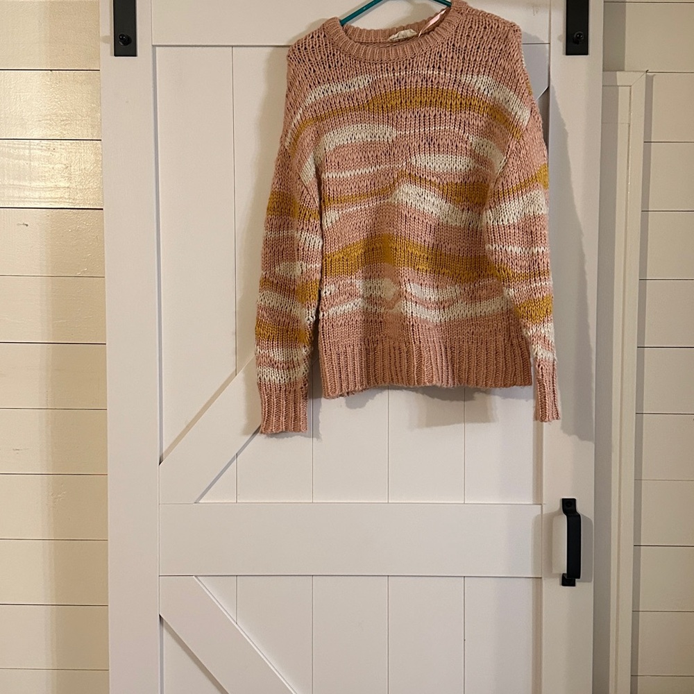 Striped Pink and Yellow Women's Sweater